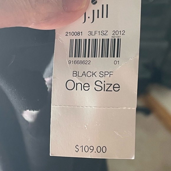 NWT J. Jill Purple Black Floral Velvet Burnout Sheer Kimono Cardigan One Size - Picture 7 of 7